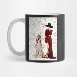 Lady With Afghan Hound Mug